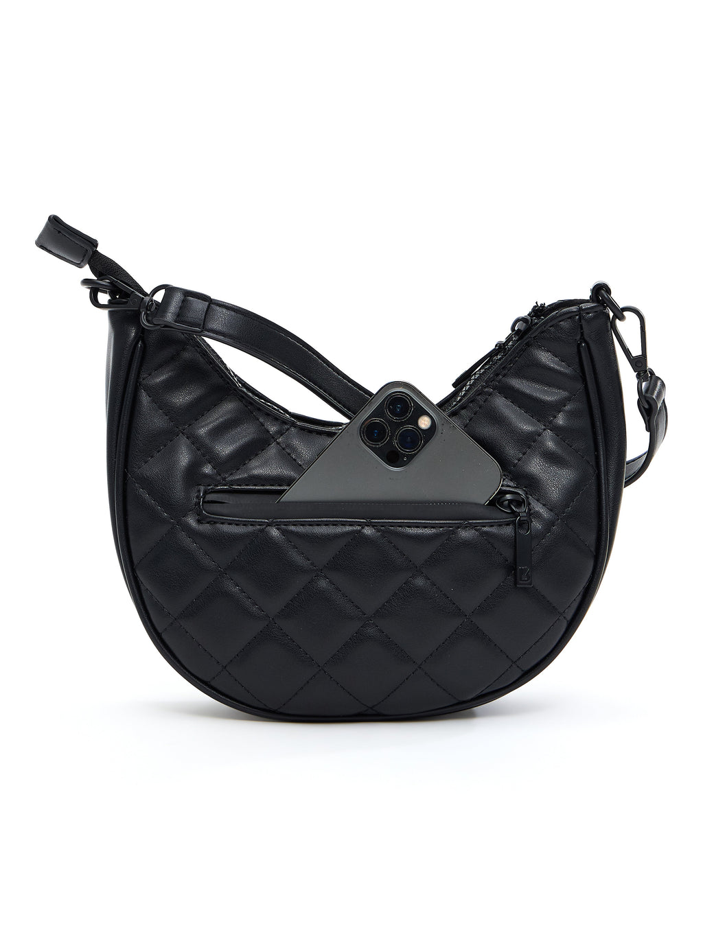 Quilted Crossbody Purse - Onyx Black