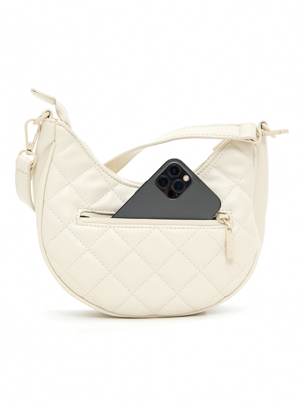 Quilted Crossbody Purse - Bone