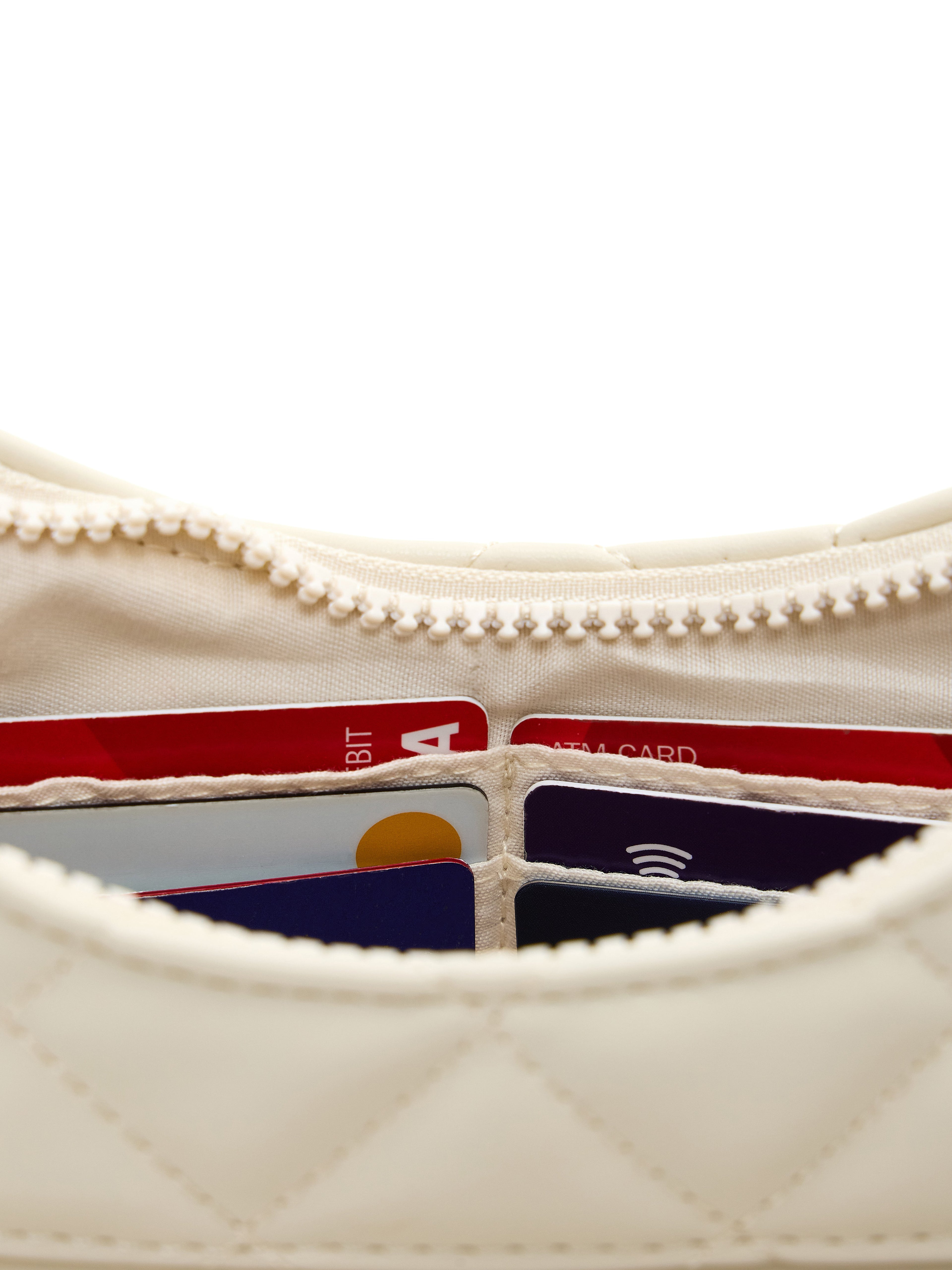 Quilted Crossbody Purse - Bone