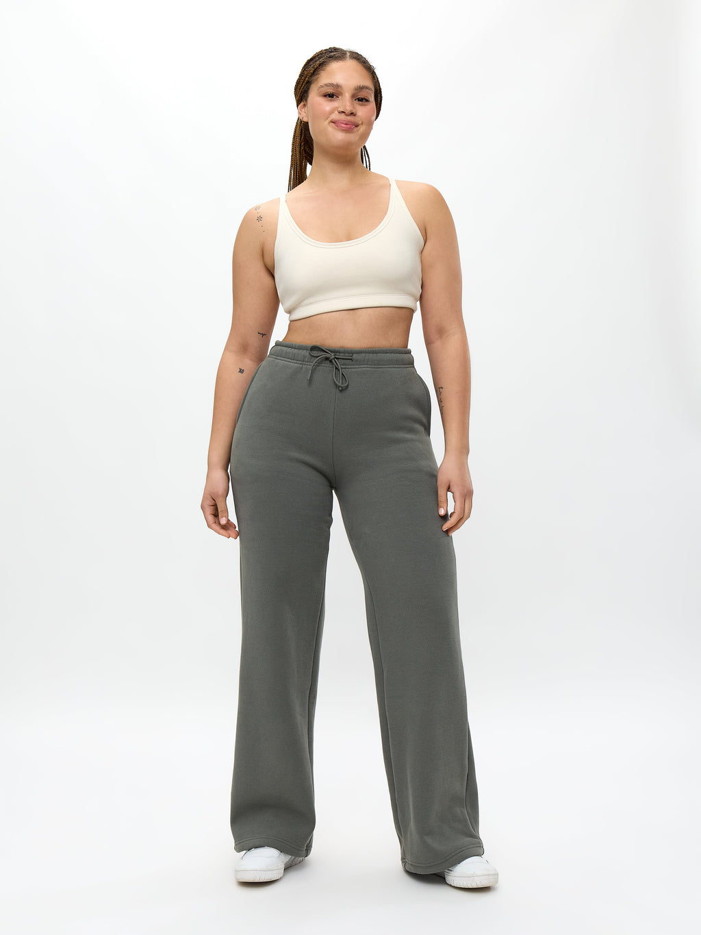 Plush Fleece Straight Leg Sweat Pant - Frosted Sage