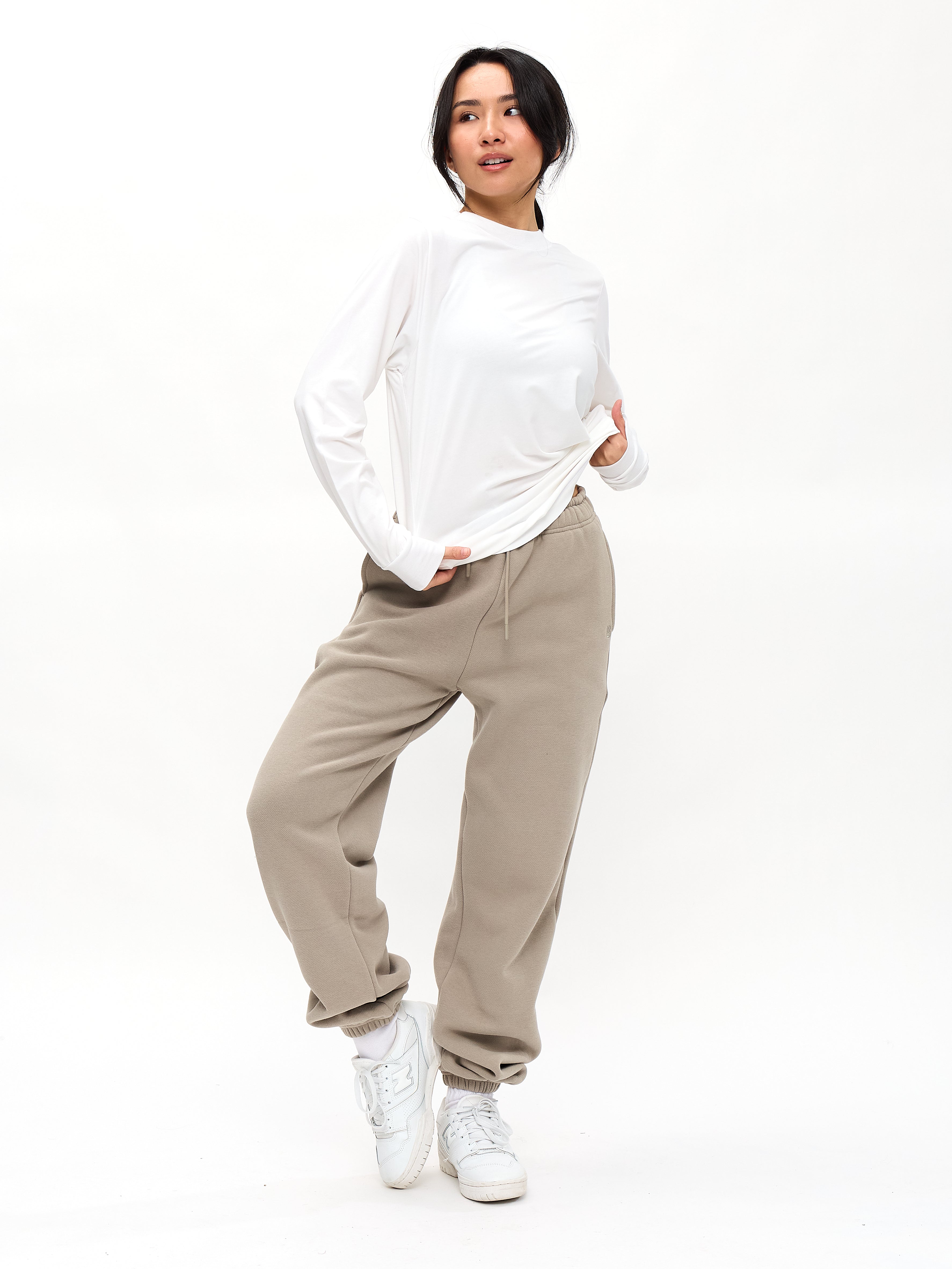 Drape Long Sleeve Tee - White