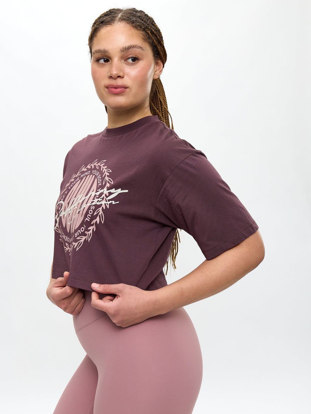 Build Crop Tee - Smoked Cherry