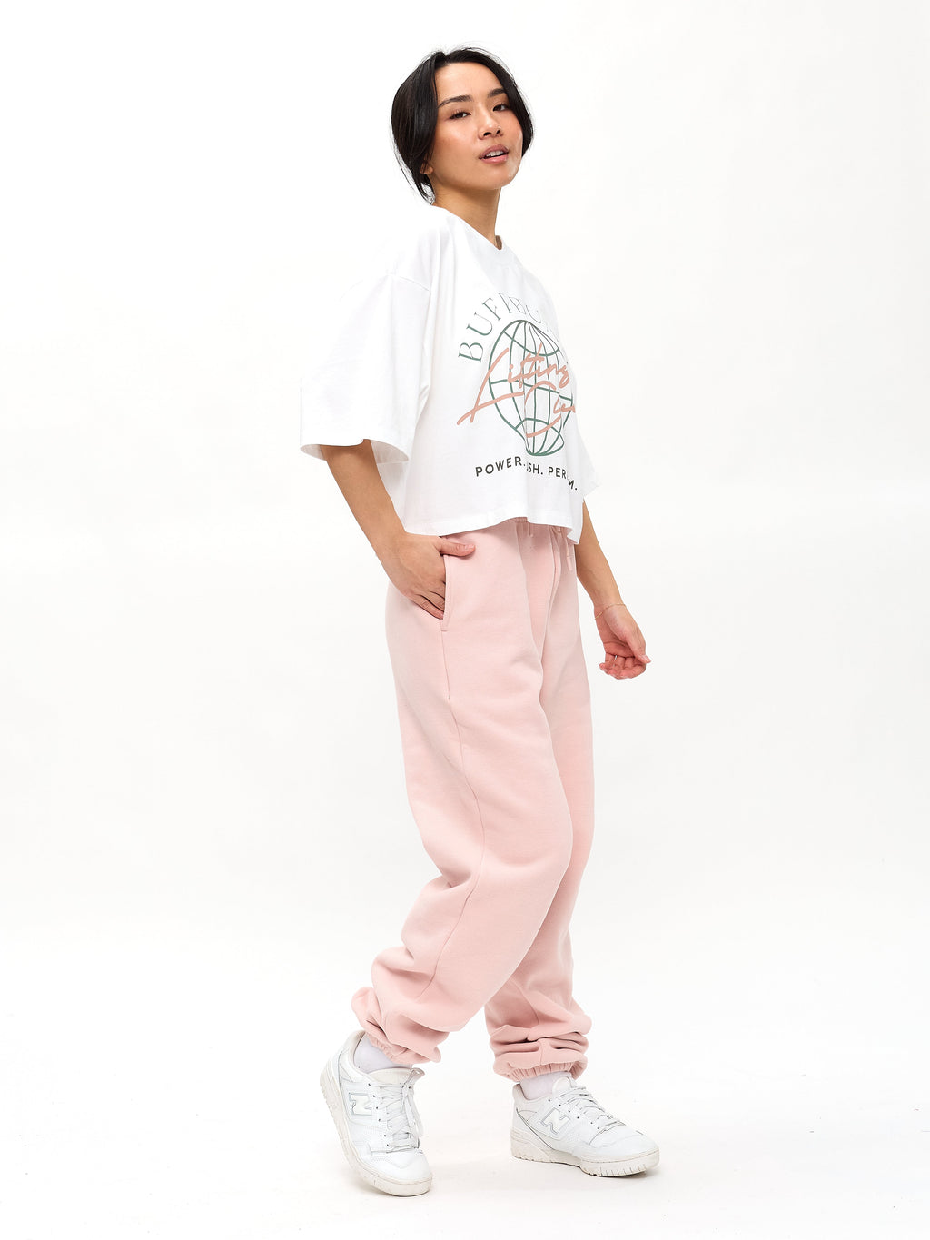 Lifting Club Crop Tee - White