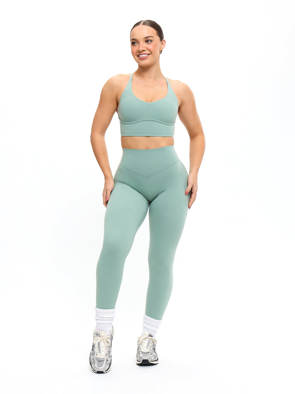 Poshknit V Scrunch Legging - Arctic Moss