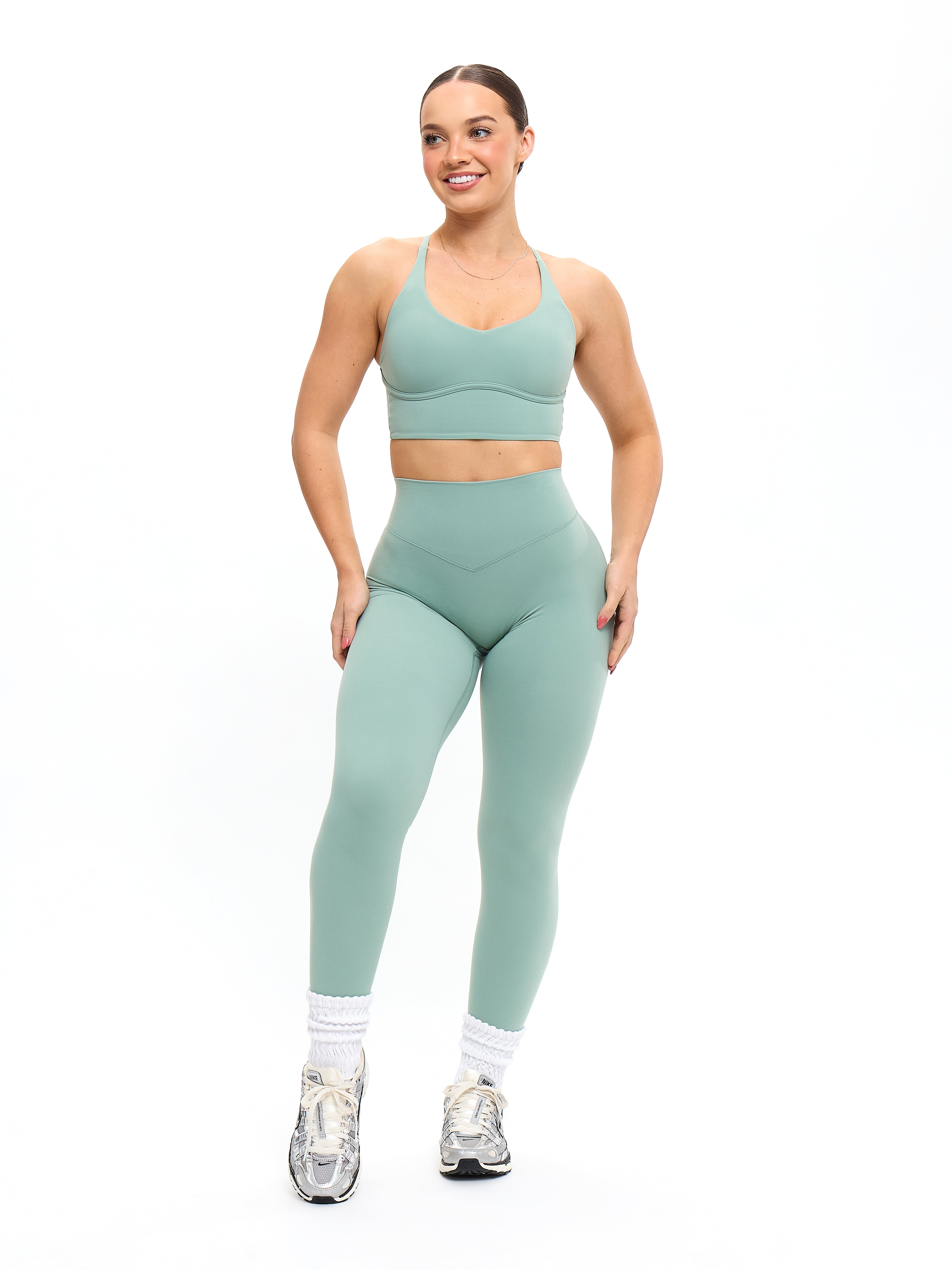 Poshknit V Scrunch Legging - Arctic Moss