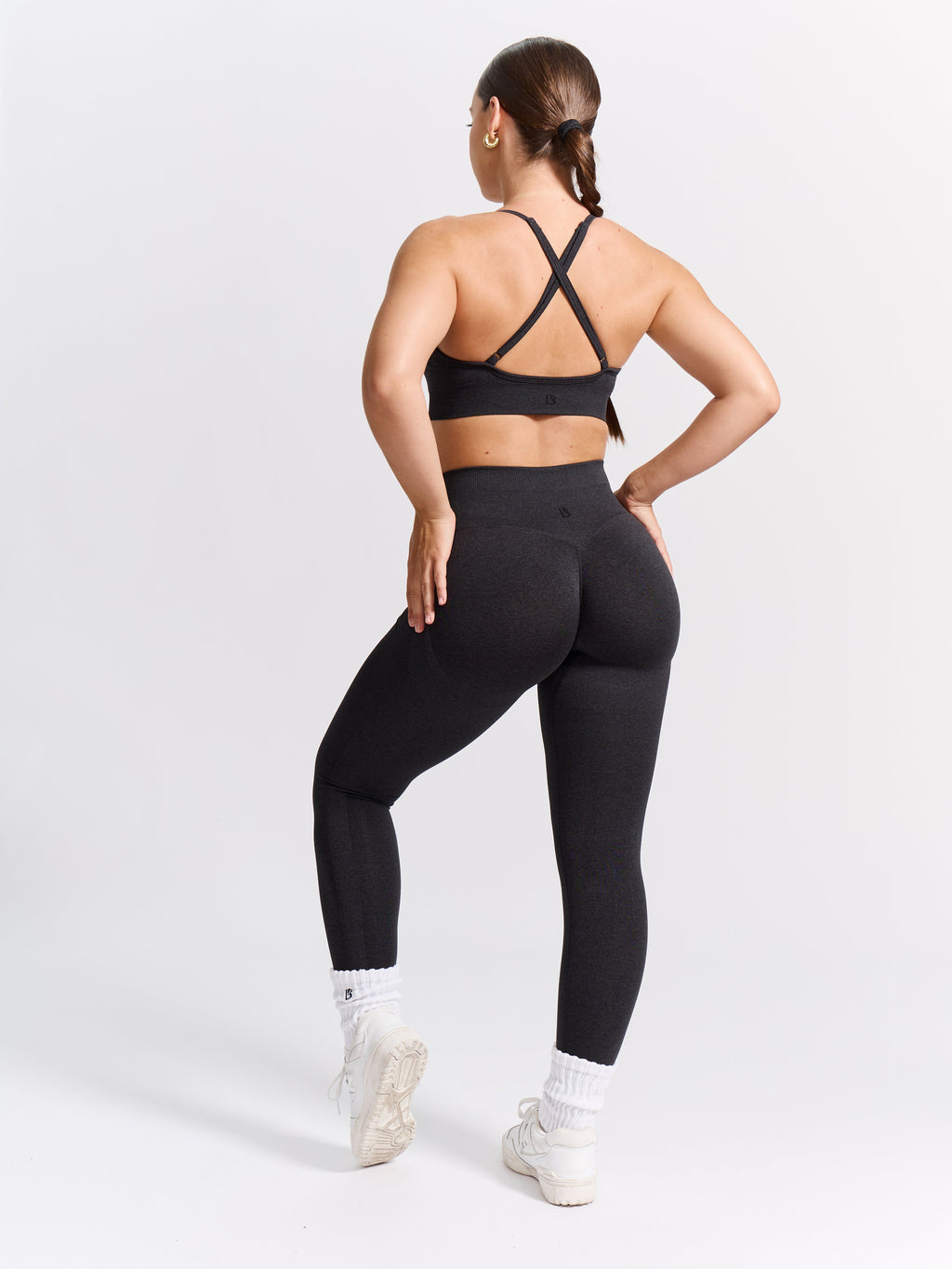 Plunge Seamless Sports Bra - Charcoal