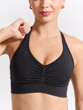 Halter Seamless Sports Bra - Charcoal