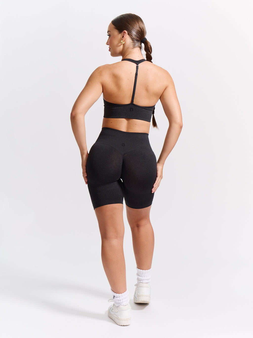 Halter Seamless Sports Bra - Charcoal