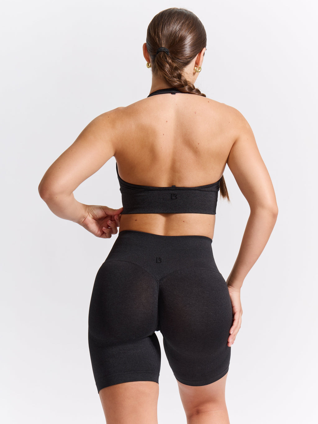 Halter Seamless Sports Bra - Charcoal