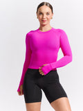 Seamless Long Sleeve Baby Tee - Hard Candy