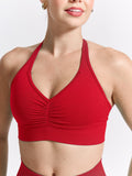 Halter Seamless Sports Bra - Salsa Red