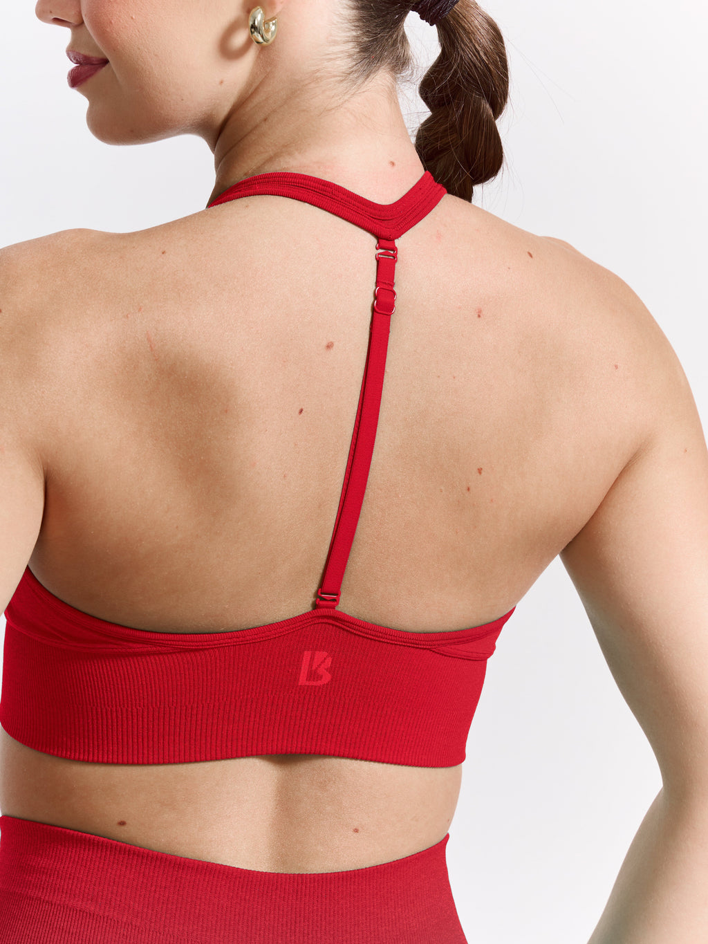 Halter Seamless Sports Bra - Salsa Red