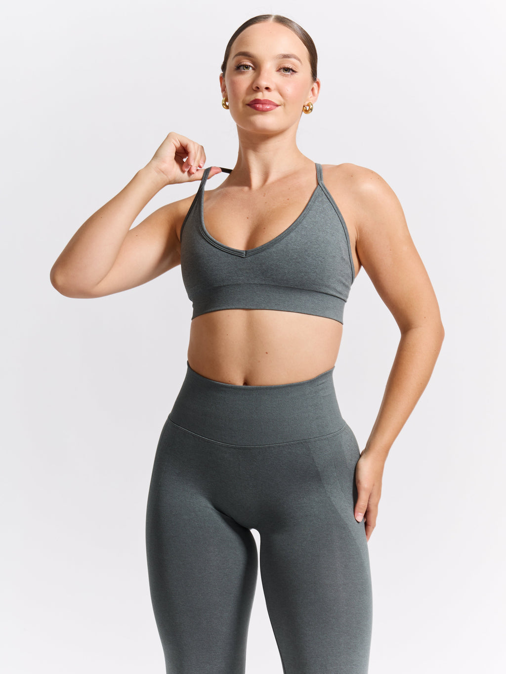 Plunge Seamless Sports Bra - Frosted Sage