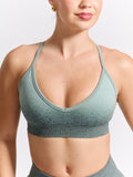 Plunge Seamless Sports Bra - Sage Ombre